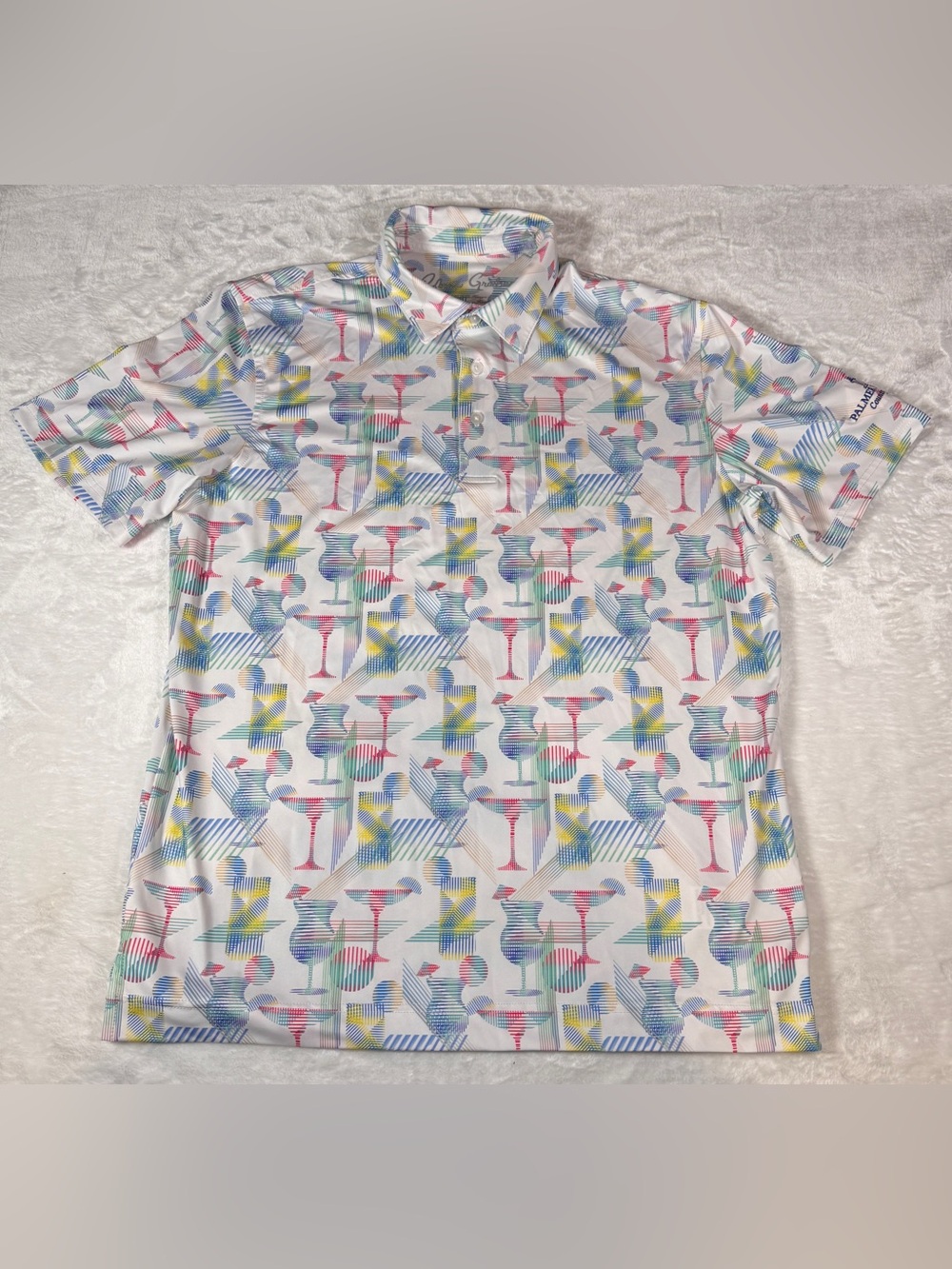 Robert Graham Golf Polo Men’s M Palm Beach County Cocktail Print Performance
